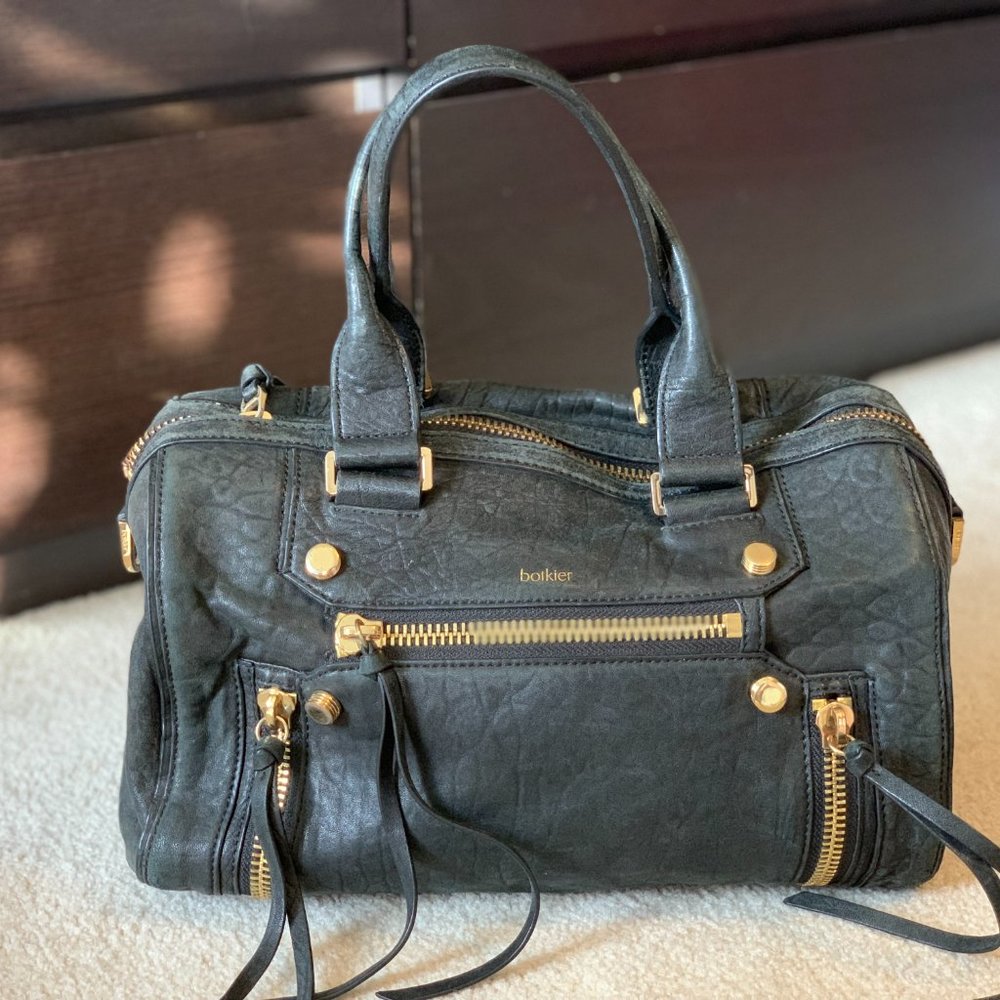 Black Botkier Unstructured Buttery Leather Crossbody Satchel - GUC